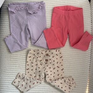 Quincy Mae Kids Bottoms in Lavender, Coral, and Cream Floral